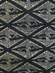 A Length of Katazome Dyed Cotton: Cranes as Diamonds