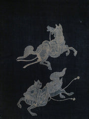 Two Elaborately Drawn Tsutsugaki Horses: Section of a Child's Kimono