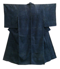 A Blue-on-Blue Shibori Yukata: Very Good Quality Cotton and Good Age