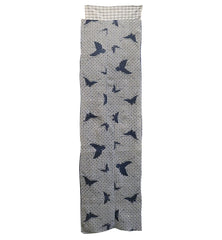 A Tall Two Panel Resist Dyed Cotton Cloth: Butterflies and Faux Shibori