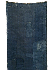 A Beautifully Patched Length of Indigo Dyed Hemp or Ramie: Katazome