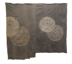 A Very Large Hand Spun Cotton Resist Dyed Textile: Re-fashioned Curtain