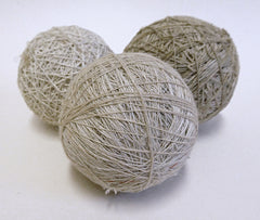 Three Balls of Undyed Cotton Yarns: Three Different Chromatic Tones