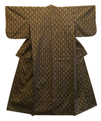 An Unworn Raw Silk Kasuri Kimono: Crisp Tsumugi