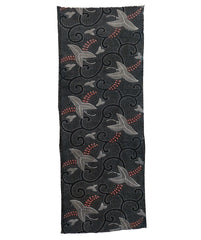 A Length of Indigo Dyed Katazome Cotton: Unusual Water Plantain Motif