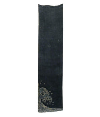 A Length of Rustic, Northern Tsutsugaki: Stylized Wave on Thickly Woven Hemp