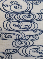 A Length of Jishiro Katazome Cotton: Blue on White Design