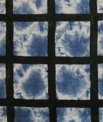 A Length of Two Technique Dyed Cloth: Shibori and Stencil