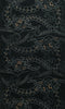 A Generously Long Length of Dark Toned Katazome Cotton: Folded Paper and Wisteria