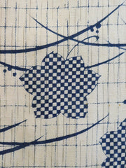 A Length of Blue on White Katazome Cotton: Kasuri Yarns in the Warp