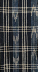 A Length of Hand Woven Indigo Dyed Cotton Cloth: Plaid and Kasuri