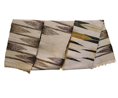 A Wide Rustically Woven Obi: Arrow Feather Motif