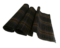 A Very Long Piece of Dark Toned Zanshi ori: Leftover Yarn Weaving