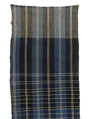 A Length of Blue Toned Zanshi Ori: Leftover Yarn Weaving