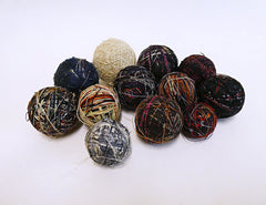 A Group of 12 Balls of Cotton Yarn: Leftover Pieces for Zanshi ori