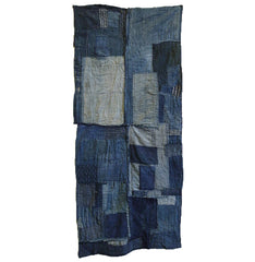 A Heavily Patched Two Panel Boro Textile with Good Age and Wear