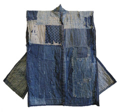 A Very Good, Heavily Patched Boro Noragi or Work Coat with Good Age