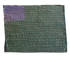 A Large Hemp Stitched Zokin: Green and Purple