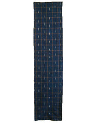 A Faded and Worn Length of Checks and Kasuri: Ikat