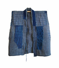 A Child's Indigo Dyed Boro Hemp Vest: Cotton Patches