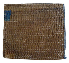 A Large Hemp Stitched Boro Zokin #2: Rust Ground and Blue Patch
