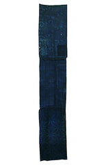 A Sapphire Blue Cotton Indigo Boro Panel: Katazome Dyed