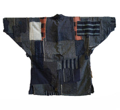 A Heavily Layered Boro Noragi or Work Coat: Flannel Patches
