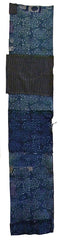 A Panel from a Katazome Dyed Futon Cover: Resist Dyed Peonies and Boro Cotton