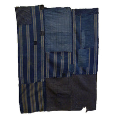 A Tattered Three Panel Boro Futon Cover: Good Age and Hand Spun Cotton