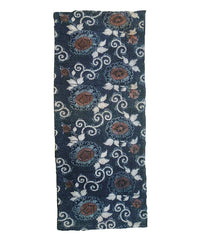 A Length of Hand Spun Cotton Katazome: Boldly Delicate Red Toned Flowers