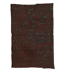 A Fragment of Bengara Stenciled Overdyed Cotton: Red on Green
