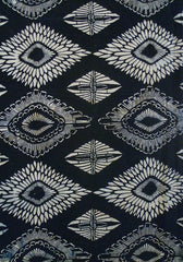 A Length of Katazome Dyed Cotton: Tonal Floral Diamond Pattern