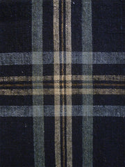 A Really Beautiful Length of Indigo Dyed Plaid Cotton: Rich, Dark Tones