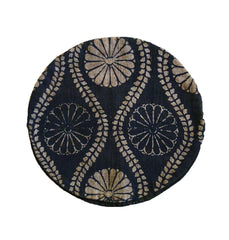 A Katazome Dyed Circular Mirror Cover: Fully Lined