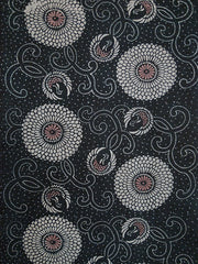 A Long Piece of Katazome Dyed Cotton: Cranes as Roundels
