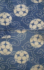 A Length of Katazome Dyed Roundels and Arabesques: Medium Blue