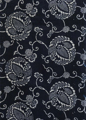 A Length of Katazome Dyed Cotton: Paulownia Flowers as Roundels