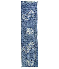 A Length of Indigo Dyed Cotton: Shibori Clustered Roundels