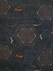 A Length of Dark Toned Katazome Cotton: Tortoiseshell
