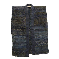 A Very Good Sakiori Work Vest: Indigo Rag Weft and Bast Warp