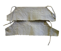 A Pair of Undyed Cotton Ankle Guards: Dense Sashiko Stitching