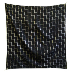 A Kasuri Woven Sashiko Stitched Furoshiki: Beautiful Corner Details