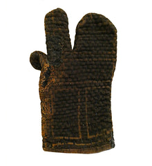 An Overdyed, Repaired, Sashiko Stitched Fireman's Glove: Layered