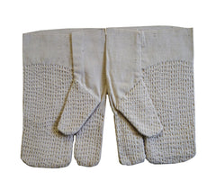 A Pair of Unused Sashiko Stitched Mittens: Undyed Cotton