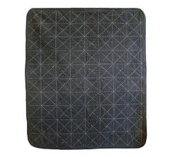 A Finished Sashiko Stitched Mat: Faded Black/ Grey Cotton