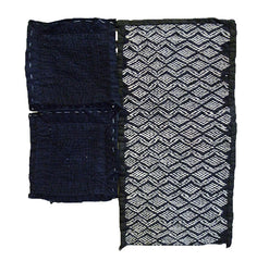 A Group of Three Sashiko Fragments: Tohoku Stitching