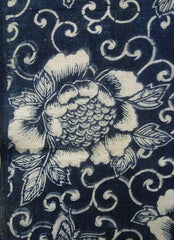 A Length of Katazome Cotton: Large Scale Peonies and Butterflies