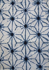 A Length of Indigo dyed Shirakage Shibori: Asa no Ha Pattern