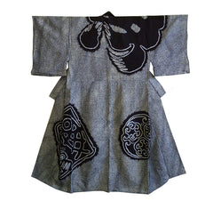 A Beautifully Dyed Cotton Shibori Kimono: Fisherman's Festival Garb