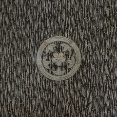 A Length of 19th Century Crepe Silk: Family Crest and Edo Komon